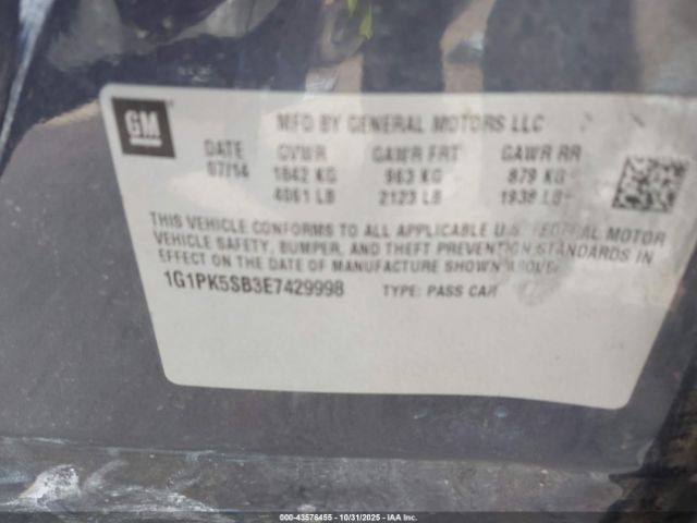 2014 CHEVROLET CRUZE 1G1PK5SB3E7429998 Photo 8