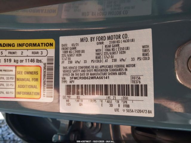 2021 FORD BRONCO SPORT 3FMCR9B62MRA66141 Photo 8