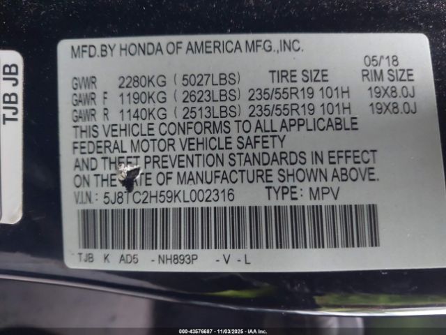 2019 ACURA RDX 5J8TC2H59KL002316 Photo 8