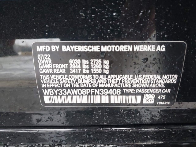 2023 BMW I4 WBY33AW08PFN39408 Photo 8