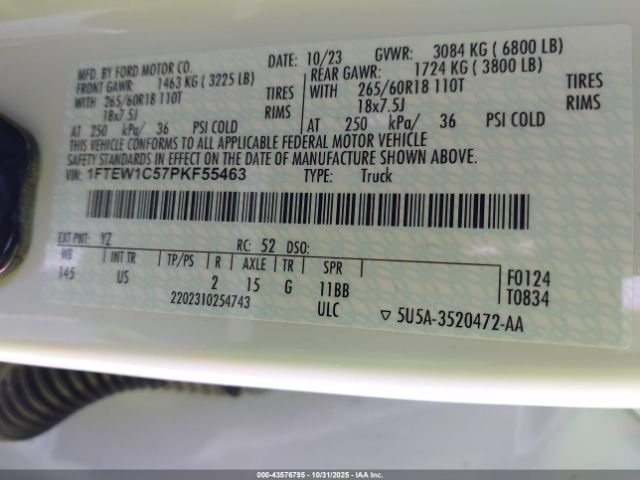2023 FORD F-150 1FTEW1C57PKF55463 Photo 8