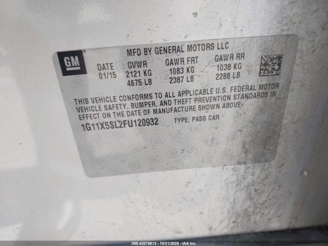 2015 CHEVROLET IMPALA 1G11X5SL2FU120932 Photo 8