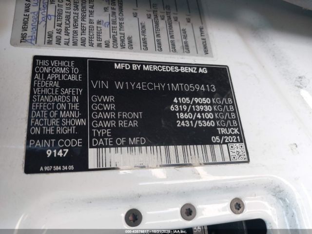 2021 MERCEDES-BENZ SPRINTER 2500 W1Y4ECHY1MT059413 Photo 8