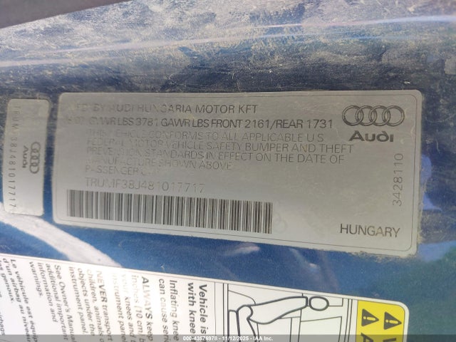 2008 AUDI TT TRUMF38J481017717 Photo 8