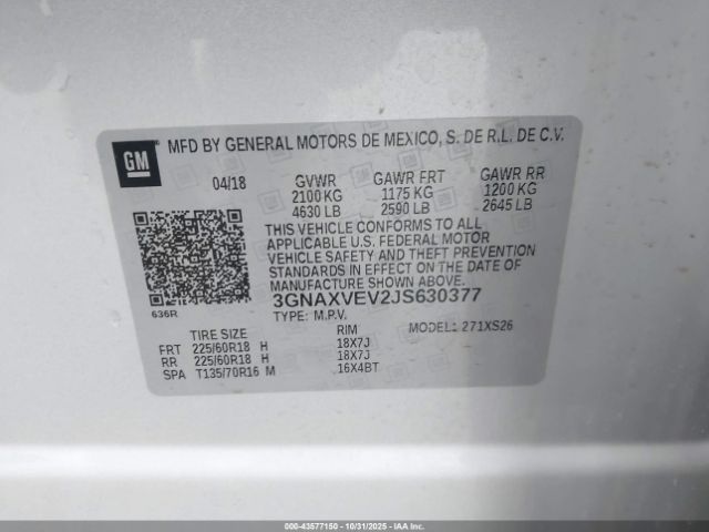 2018 CHEVROLET EQUINOX 3GNAXVEV2JS630377 Photo 8