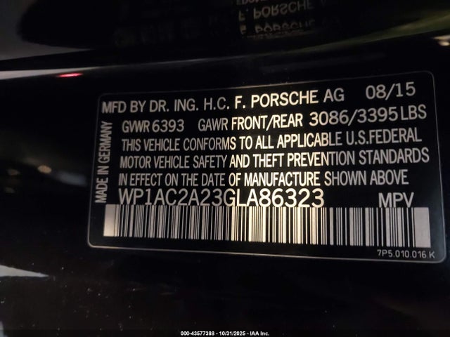 2016 PORSCHE CAYENNE WP1AC2A23GLA86323 Photo 8