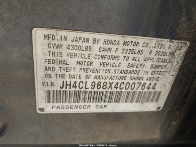 2004 ACURA TSX JH4CL968X4C007644 Photo 8