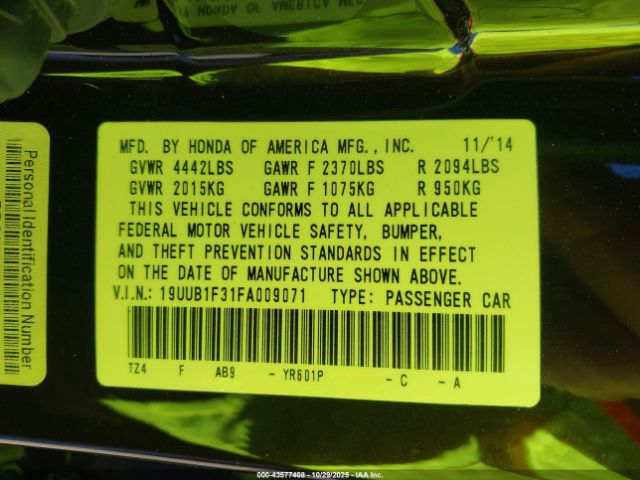 2015 ACURA TLX 19UUB1F31FA009071 Photo 8