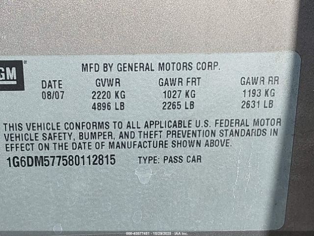 2008 CADILLAC CTS 1G6DM577580112815 Photo 8