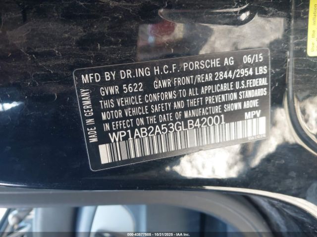 2016 PORSCHE MACAN WP1AB2A53GLB42001 Photo 8