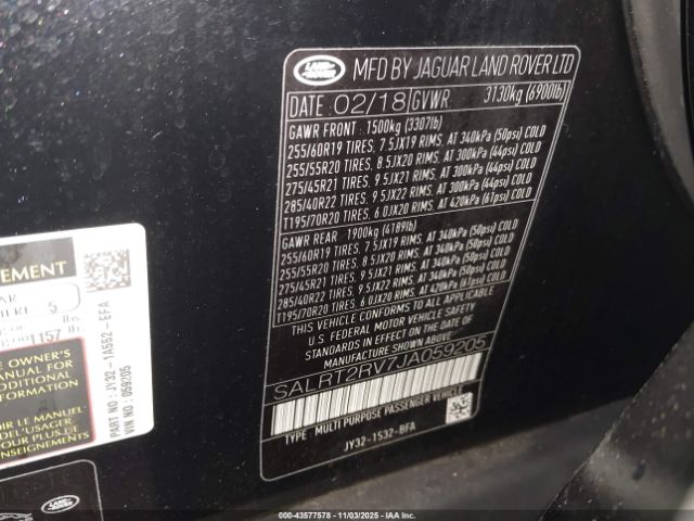 2018 LAND ROVER DISCOVERY SALRT2RV7JA059205 Photo 8
