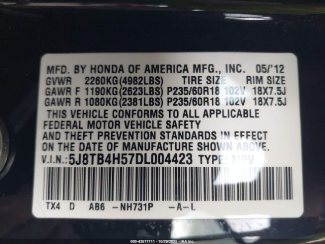 2013 ACURA RDX 5J8TB4H57DL004423 Photo 8