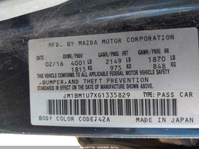 2016 MAZDA MAZDA3 JM1BM1U7XG1335829 Photo 8