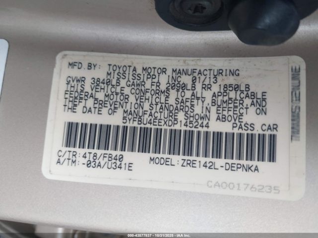 2013 TOYOTA COROLLA 5YFBU4EEXDP145244 Photo 8