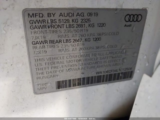 2020 AUDI Q3 WA1DECF34L1012506 Photo 8