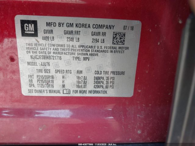 2019 BUICK ENCORE KL4CJESB9KB721716 Photo 8