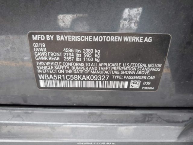 2019 BMW 330I WBA5R1C58KAK09327 Photo 8