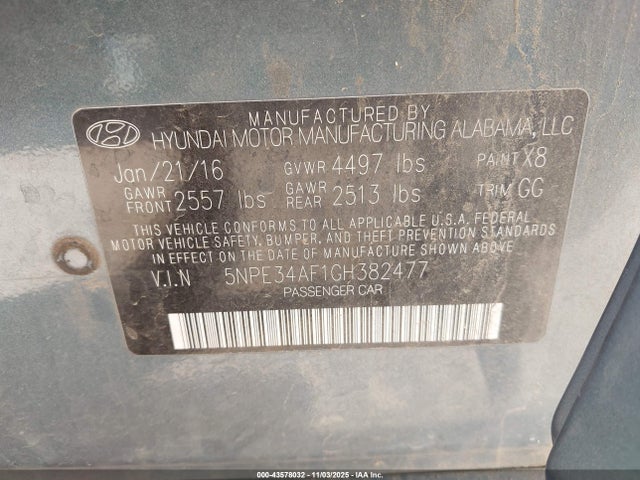 5NPE34AF1GH382477 Hyundai Sonata Sport