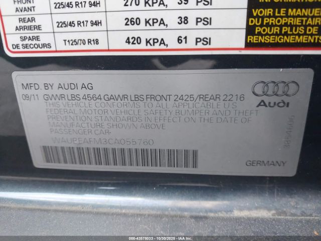 2012 AUDI A3 WAUBEAFM3CA055760 Photo 8