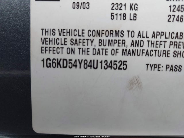 2004 CADILLAC DEVILLE 1G6KD54Y84U134525 Photo 8