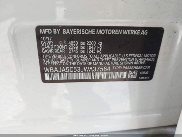 2018 BMW 530I WBAJA5C53JWA37564 Photo 8