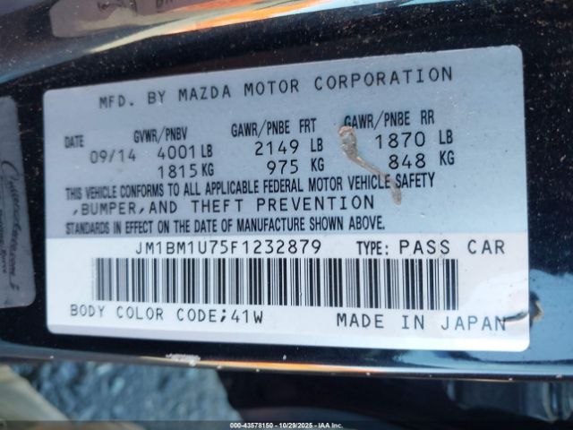 2015 MAZDA MAZDA3 JM1BM1U75F1232879 Photo 8