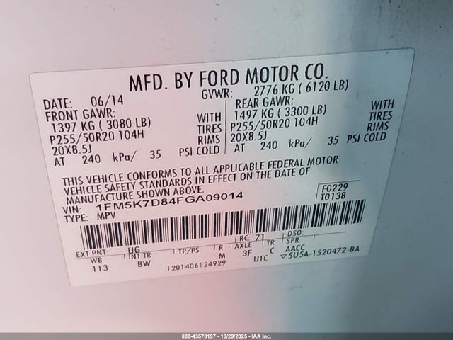 Ford EXPLORER XLT 2015 1FM5K7D84FGA09014 Image 9