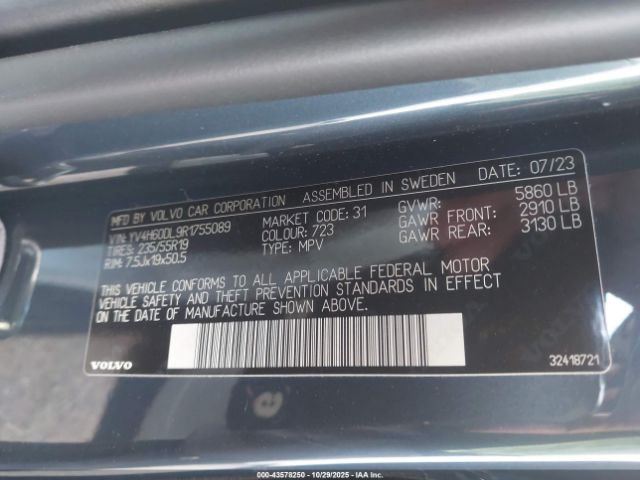 2024 VOLVO XC60 RECHARGE PLUG-IN HYBRID YV4H60DL9R1755089 Photo 8