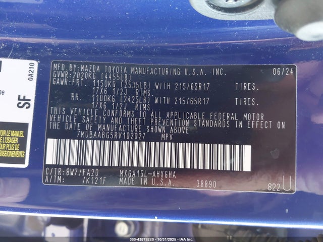 2024 TOYOTA COROLLA CROSS 7MUBAABG5RV102027 Photo 8