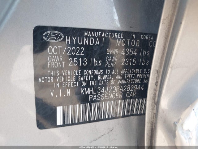 Hyundai Sonata Limited 2023 KMHL34J20PA282944 Image 9