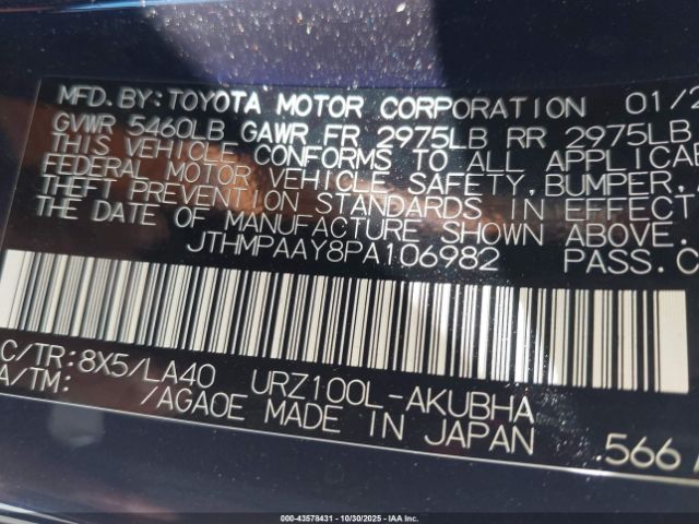 2023 LEXUS LC 500 JTHMPAAY8PA106982 Photo 8
