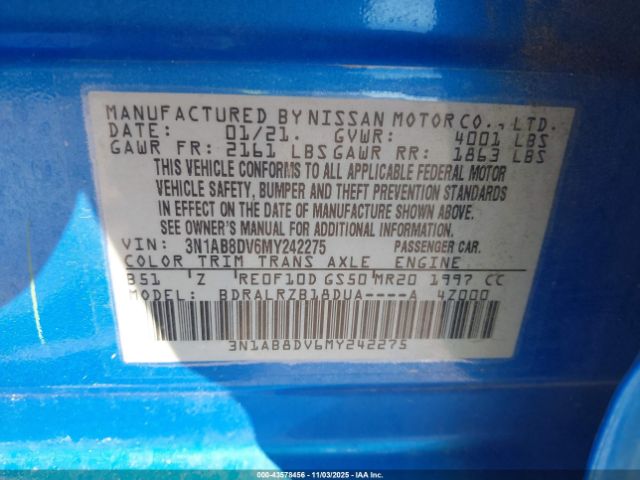 2021 NISSAN SENTRA 3N1AB8DV6MY242275 Photo 8