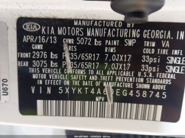 2014 KIA SORENTO 5XYKT4A69EG458745 Photo 8