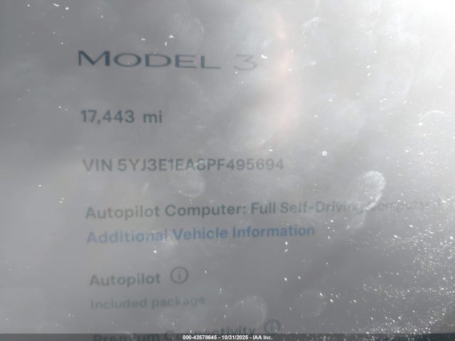 2023 TESLA MODEL 3 5YJ3E1EA8PF495694 Photo 6