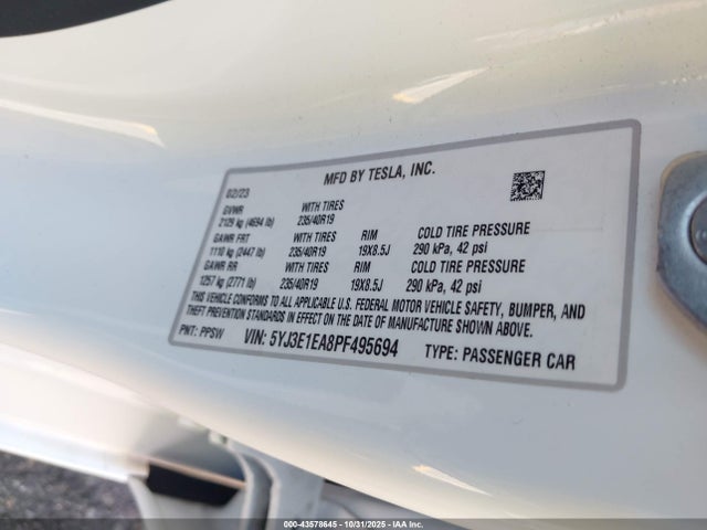 2023 TESLA MODEL 3 5YJ3E1EA8PF495694 Photo 8