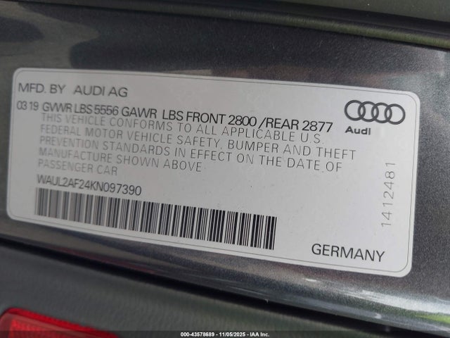 2019 AUDI A6 WAUL2AF24KN097390 Photo 8