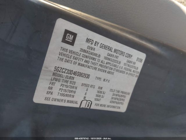 2006 SATURN VUE 5GZCZ33D46S862930 Photo 8