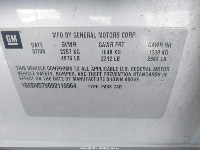 2009 CADILLAC CTS 1G6DV57V690119964 Photo 8