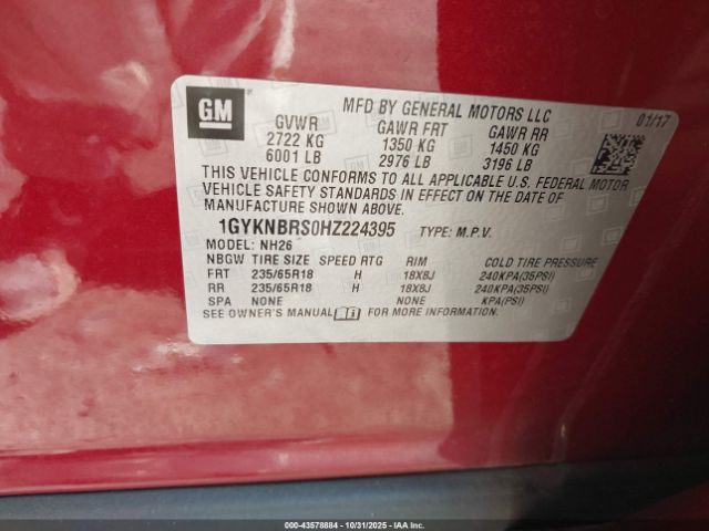 2017 CADILLAC XT5 1GYKNBRS0HZ224395 Photo 8