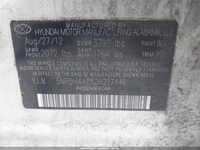 2013 HYUNDAI ELANTRA 5NPDH4AEXDH217446 Photo 8