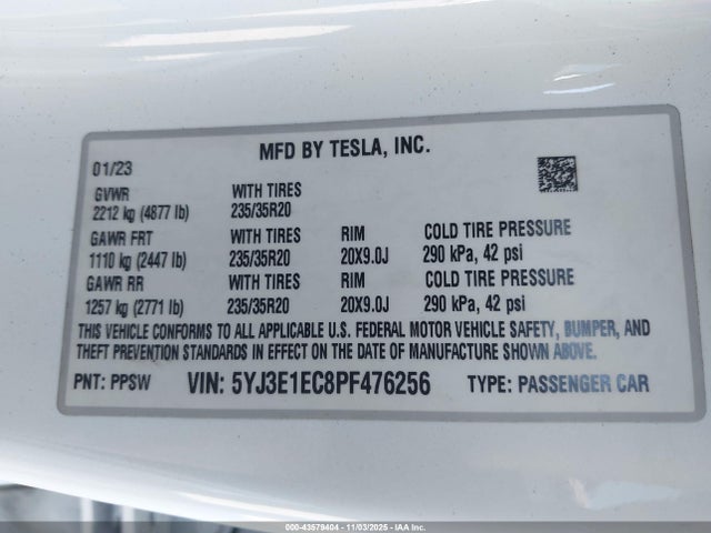 2023 TESLA MODEL 3 5YJ3E1EC8PF476256 Photo 8