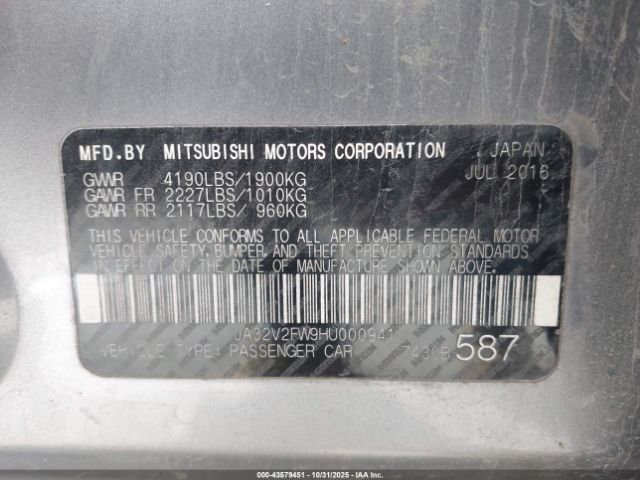 2017 MITSUBISHI LANCER JA32V2FW9HU000941 Photo 8