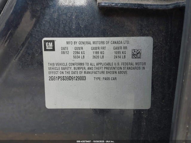 2013 CADILLAC XTS 2G61P5S39D9129003 Photo 8