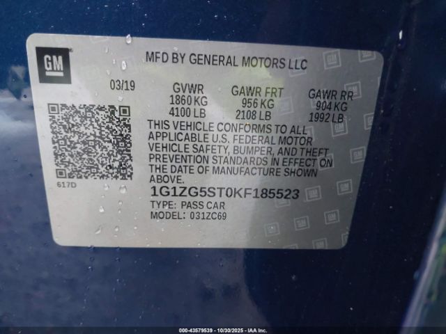 2019 CHEVROLET MALIBU 1G1ZG5ST0KF185523 Photo 8