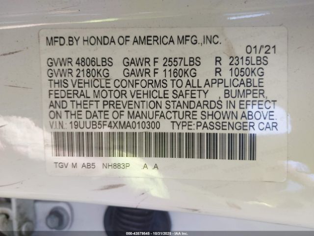 2021 ACURA TLX 19UUB5F4XMA010300 Photo 8