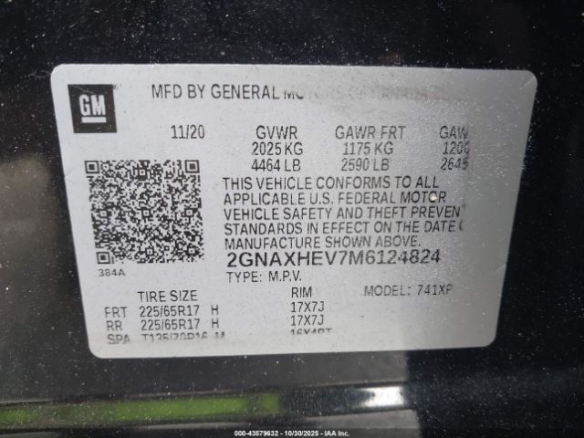 2021 CHEVROLET EQUINOX 2GNAXHEV7M6124824 Photo 8