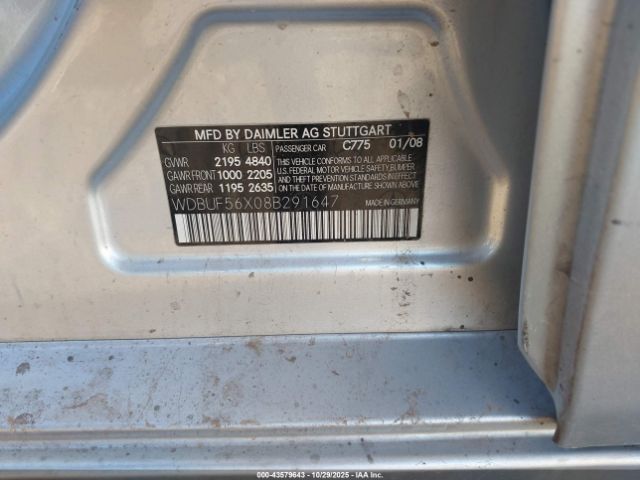 2008 MERCEDES-BENZ E 350 WDBUF56X08B291647 Photo 8