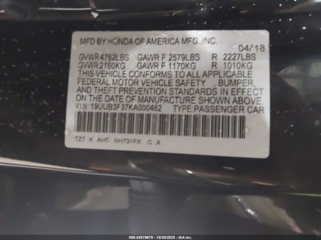 2019 ACURA TLX 19UUB3F37KA000462 Photo 8