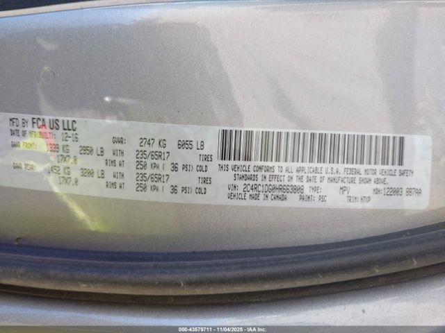 2017 CHRYSLER PACIFICA 2C4RC1DG0HR663808 Photo 8