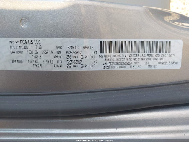 2016 CHRYSLER TOWN & COUNTRY 2C4RC1BG1GR292157 Photo 8